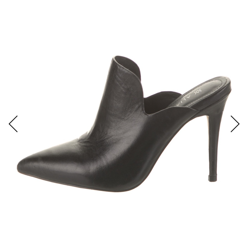 Alias Mae Black Leather Stiletto Mules